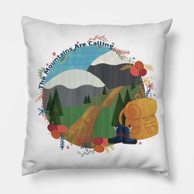 Mountain Hike Pillow by Dogwoodfinch