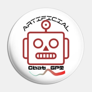 Chat GPT Artificial , Red Robot Pin