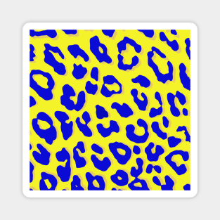 Leopard Print Navy Yellow Magnet