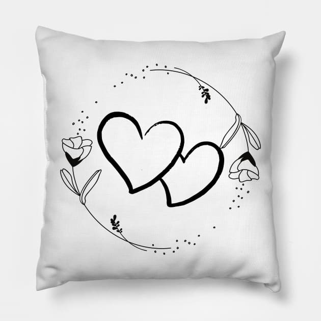 Flowers Around Your Heart Pillow by NICHE&NICHE