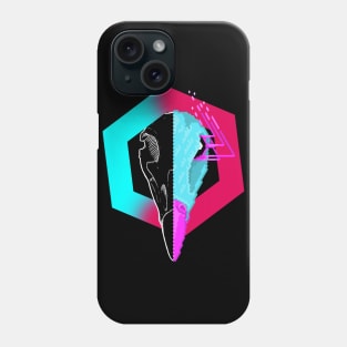 New Retro Wave Hawk Skull Pixelart Phone Case