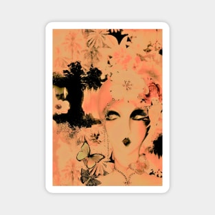 70s peach art print deco fashion Magnet