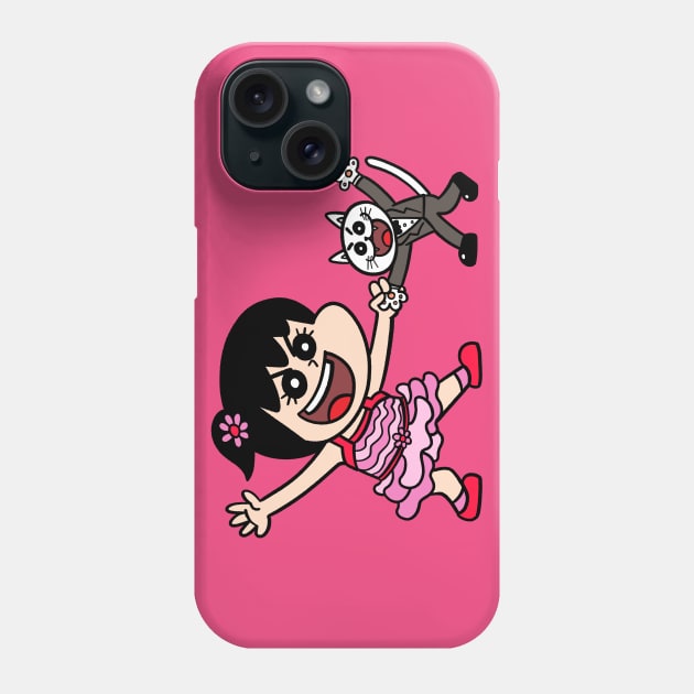 A girl dancing with cat Phone Case by bubboboon