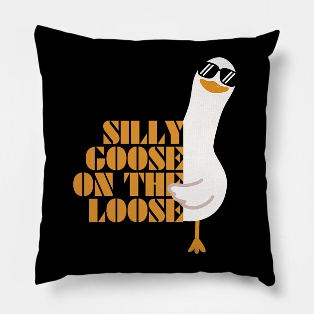 Silly Goose On The Loose Pillow by Azz4art