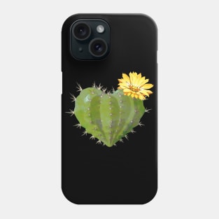 Cactus heart watercolor jellow flower Phone Case