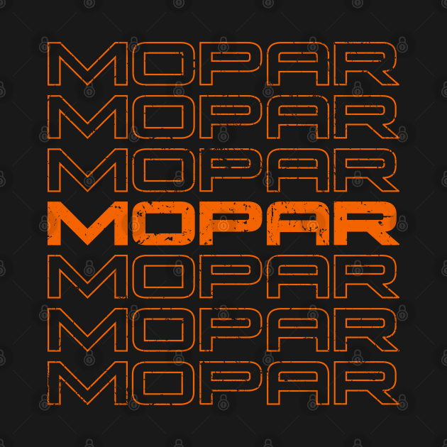 Mopar repeat - vintage worn orange print by retropetrol