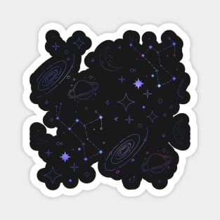 Purple Galaxy Pattern Magnet