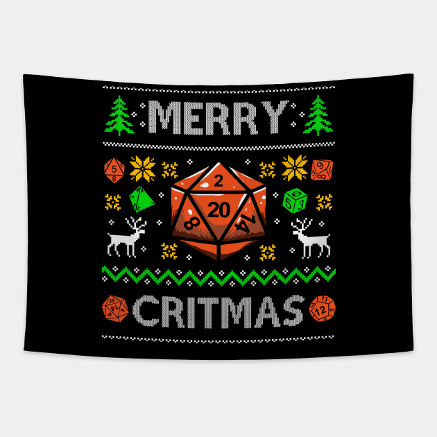 DND Player Ugly Christmas Sweater Tapestry by KsuAnn