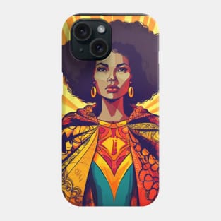 African Queen, Afro Superhero, Female Warrior, Black History Phone Case