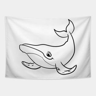 Stick figure whale Tapestry