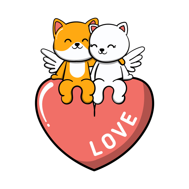 Winged Cat Love Valentines Light by FTF DESIGNS