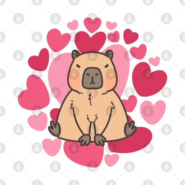 Capybara Loves with Lot of Hearts by Art by Biyan