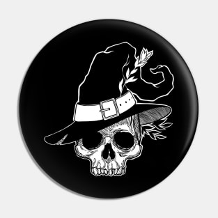 Dead Witch Skull. Happy Halloween Pin