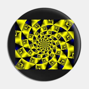 Yellow infinite spiral Pin