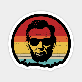 4th of July for Men Retro Sunset Vintage Abe Abraham Lincoln Magnet