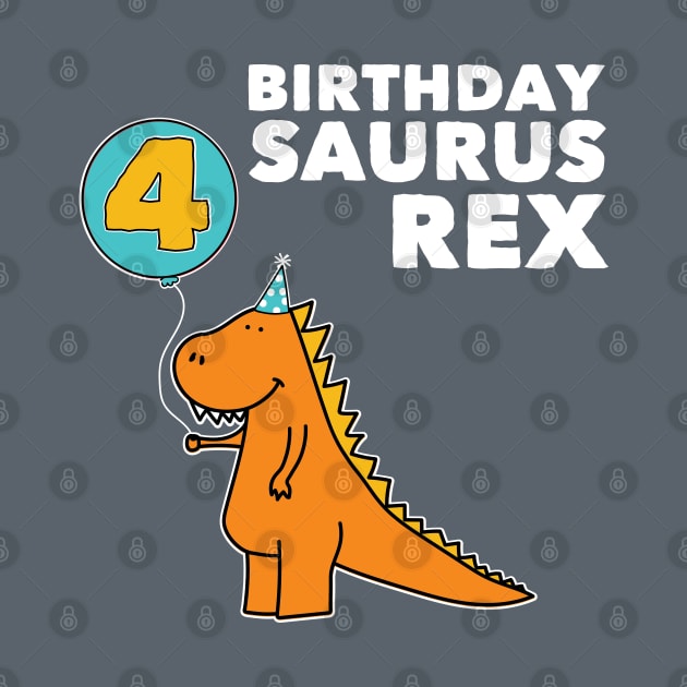 4th Birthday T Rex Dinosaur Shirt | Birthdaysaurus Rex by HungryDinoDesign