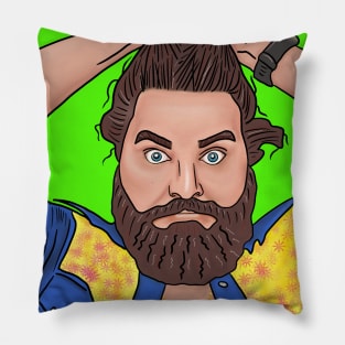 Comedian Sean Patton - Neon Green Artwork Pillow