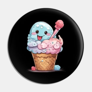 Ice Cream Emoji Pin