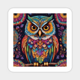 Boho Owl Painting Magnet