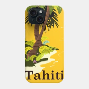 Tahiti vintage style travel poster Phone Case