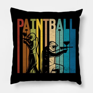 Distressed Retro Paintball Cool paintball players Pillow