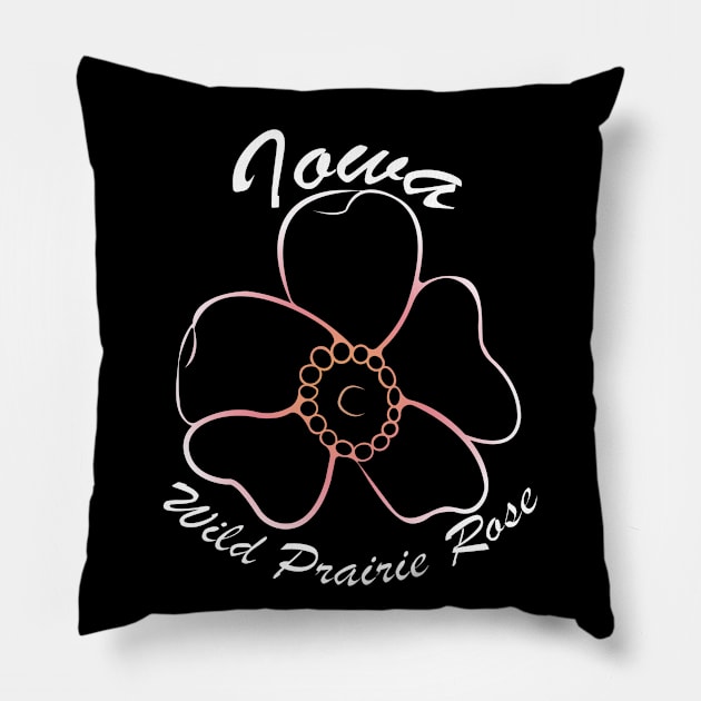 Iowa - Wild Prairie Rose Pillow by Noir Fox