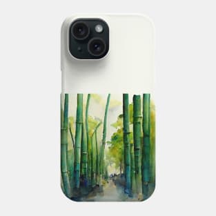 A forest of bamboo, watercolor Phone Case