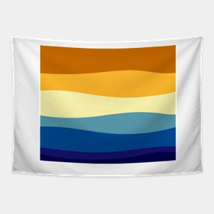 Retro Colors Waves Tapestry