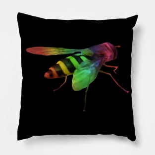 colorful wasp, rainbow, insect, bee Pillow