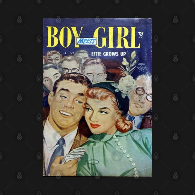 Vintage Romance Comic Book Cover - Boy Meets Girl by Slightly Unhinged