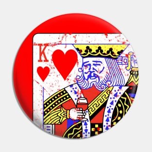 Leo King of Hearts (Grunged) Pin