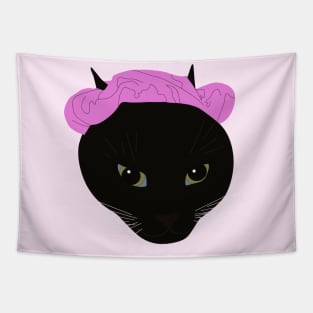 Pink Scrunchie Cat Tapestry