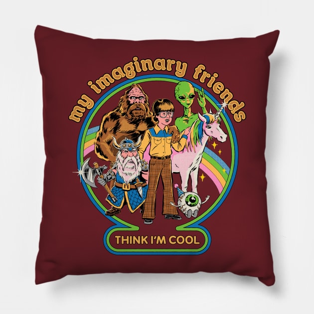 My Imaginary Friends Pillow by Steven Rhodes