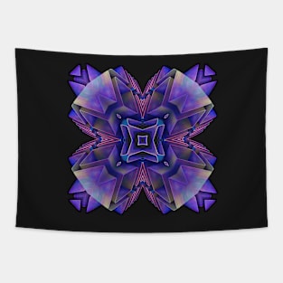 Four-sided mandala in cool tones Tapestry