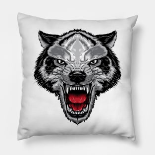 Angry Wolf Face Artwork for everyone who love wild life Pillow