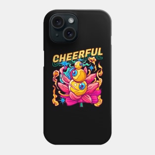 Cheerful Eyes and Red Flower Phone Case