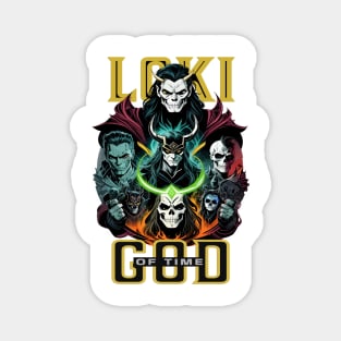 Skull Loki God of Time Magnet