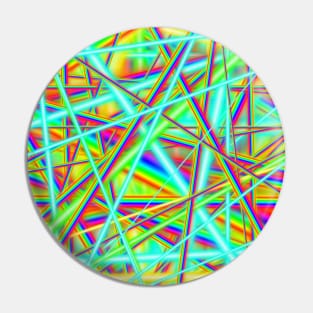 80s Rainbow Neon Strobe Light Abstract Pattern Pin