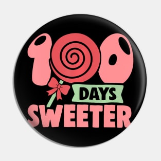 100 Days Sweeter  100th Day of School Teacher Kids Pin