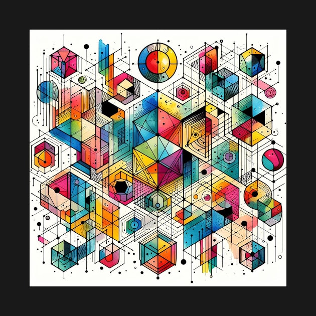 Psychedelic looking abstract illustration geometric shapes by WelshDesigns