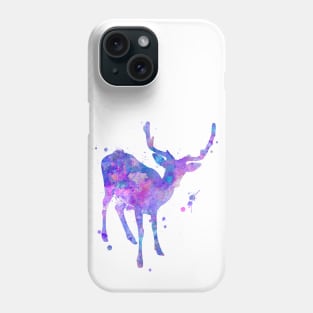 Purple Deer Watercolor Painting Phone Case