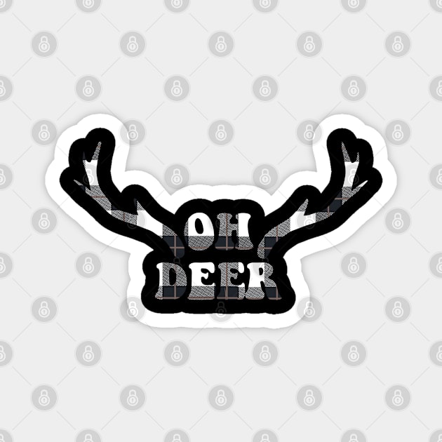 oh deer buffalo plaid Magnet by kennaplate