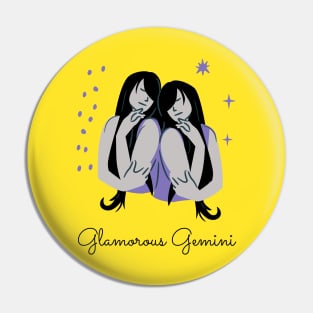 Glamorous Gemini - Astrology Art Pin