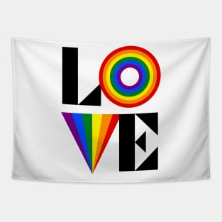 Retro LOVE LGBTQIA Rainbow Flag Tapestry