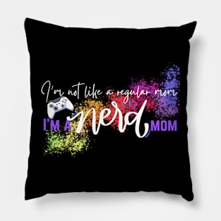 Nerd Mom (white text) Pillow