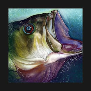 Largemouth Bass Head Painting T-Shirt