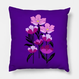 Bold purple tropical flowers Pillow