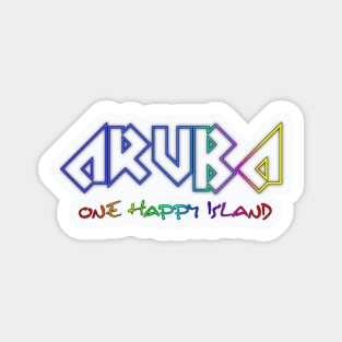 Aruba one happy Island Coloring Magnet