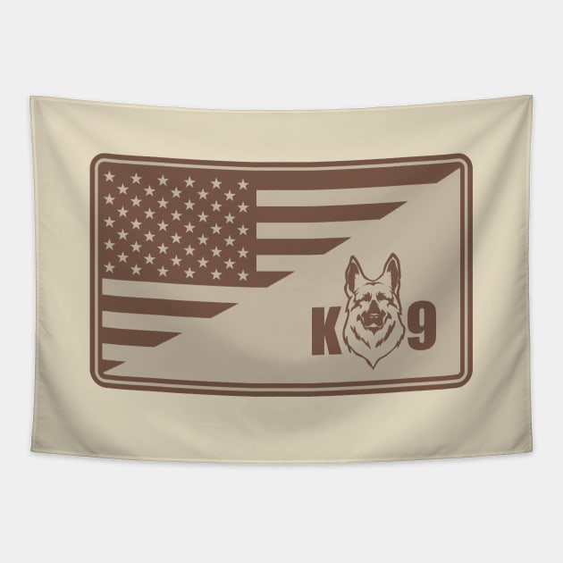 K9 US Flag Subdued Desert Patch Tapestry by TCP