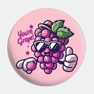 You Are Grape | Cute Grape Design for You Are Great | Motivational Quote Pin